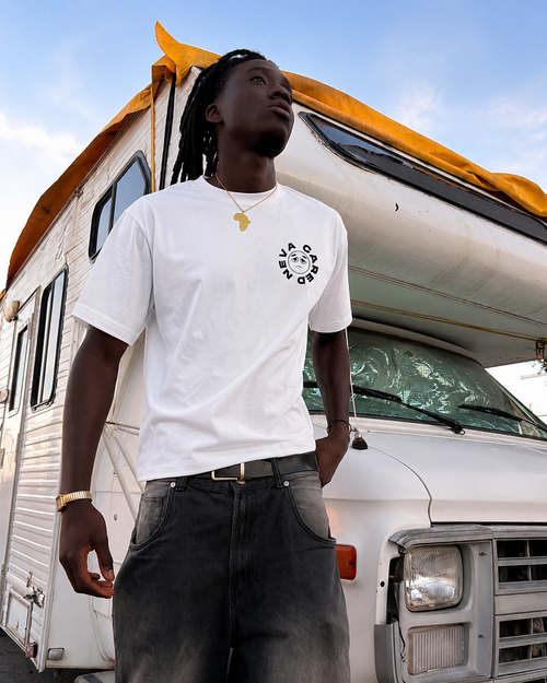 NEVA CARED : NO FEELINGS WHITE SHORT SLEEVE