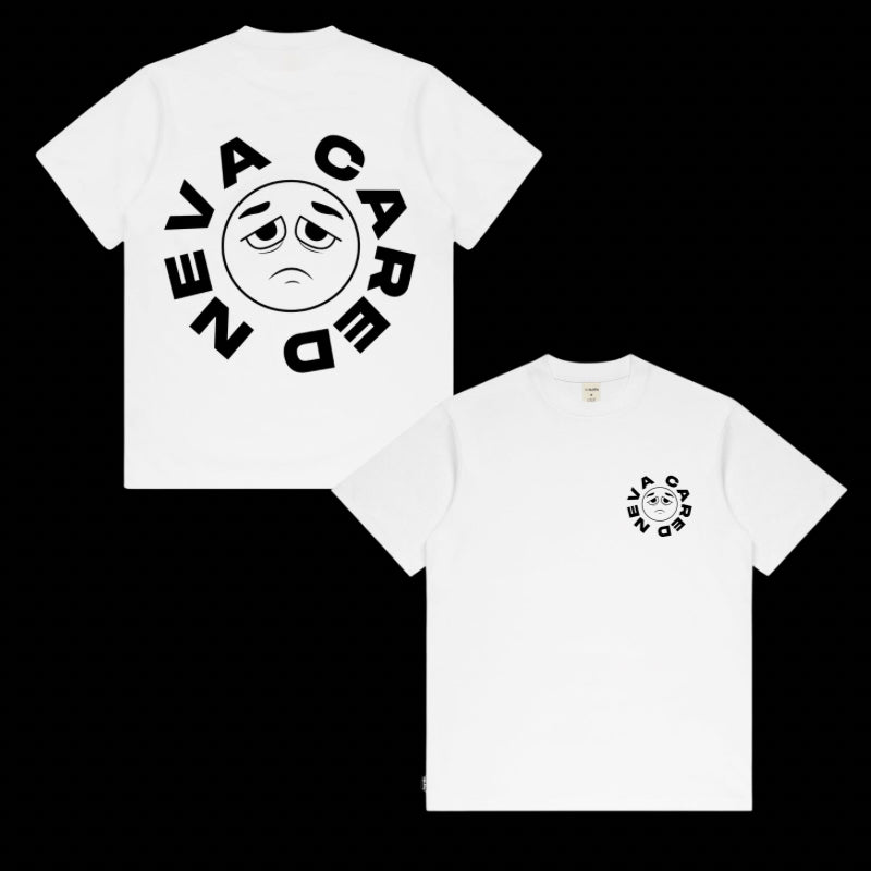NEVA CARED : NO FEELINGS WHITE SHORT SLEEVE